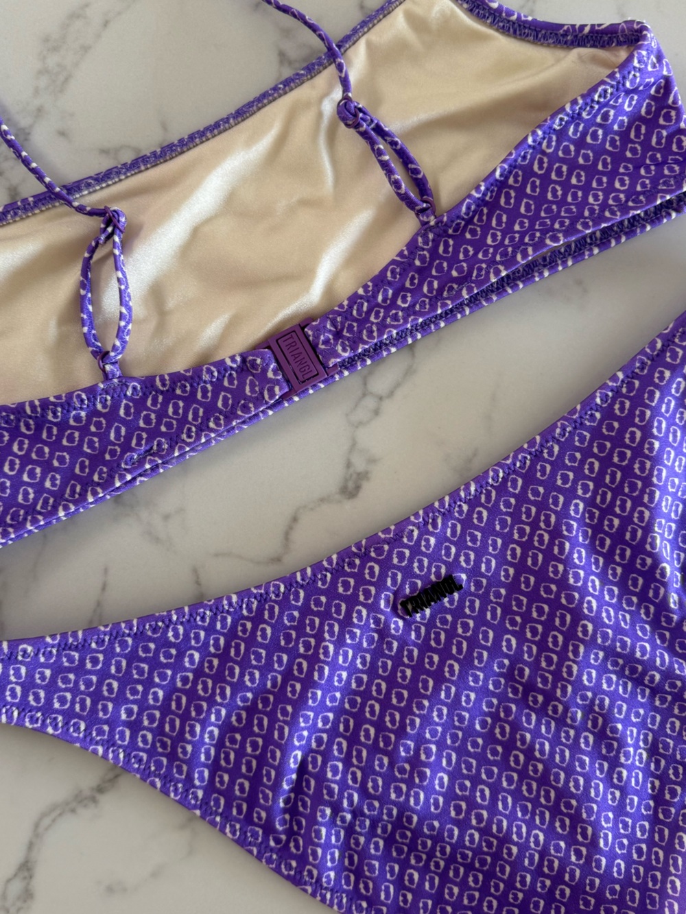 Triangl Swimwear Mica Scoop Crop Bikini SET - Haze Purple - Size Large - Picture 4 of 9